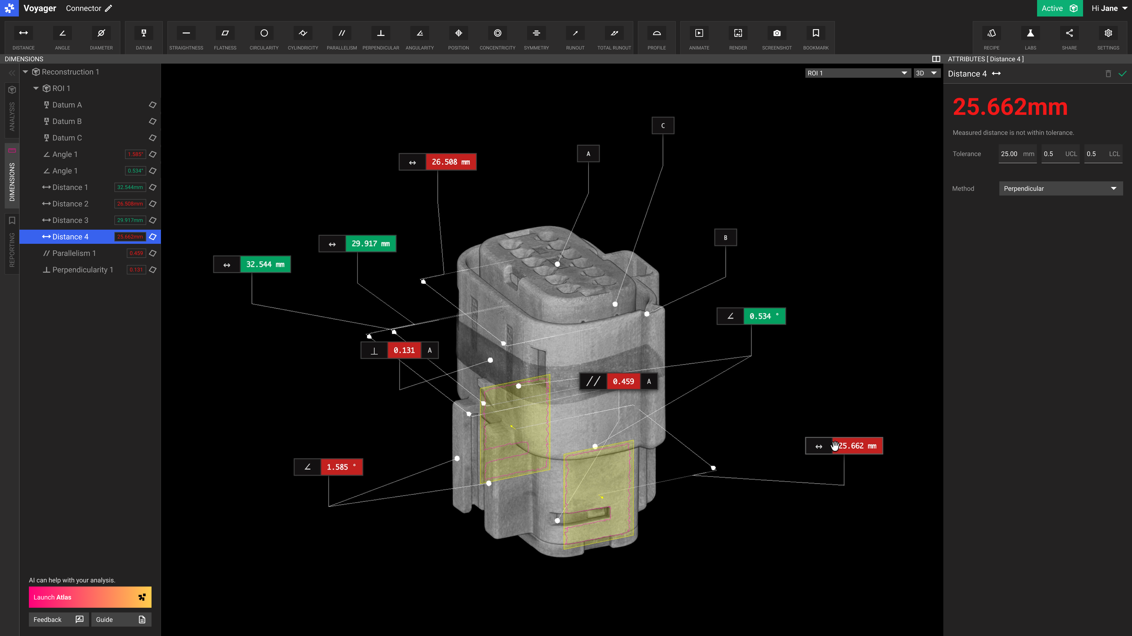 Auto-Dimensioning an automotive connector
