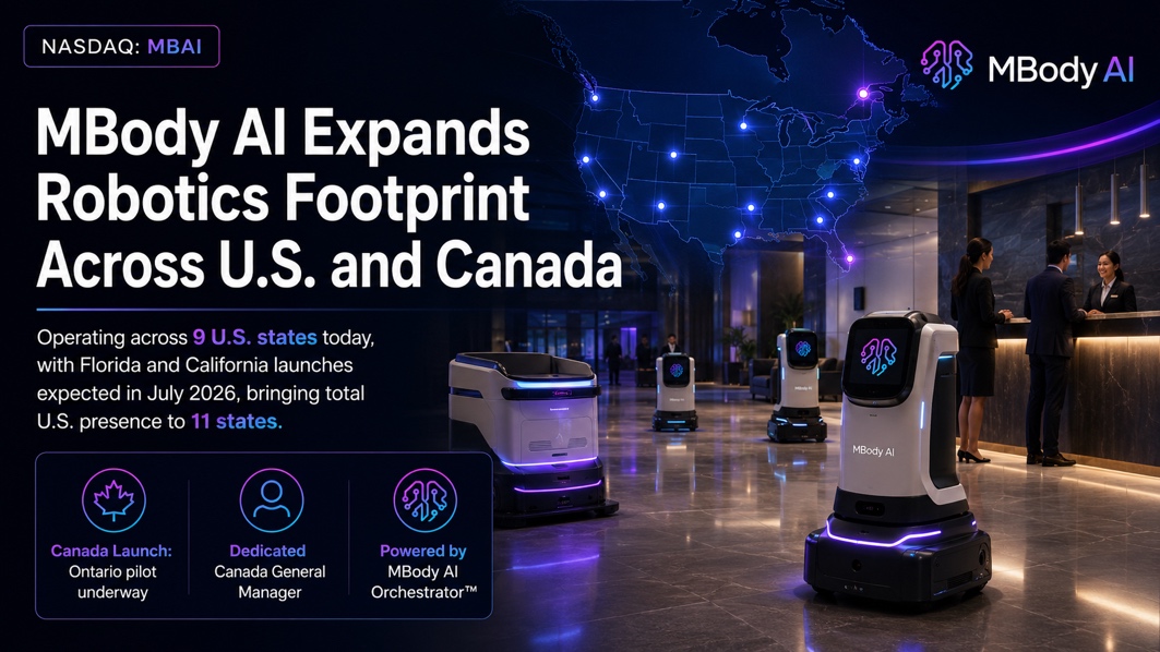 MBody AI Expands Robotics Footprint Across U.S. and Canada