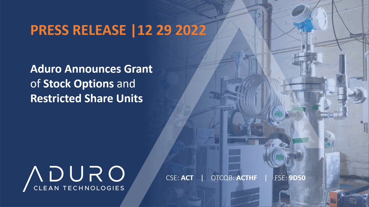 Aduro announces today that it has granted an aggregate of 2,075,000 stock options and 150,000 restricted share units.