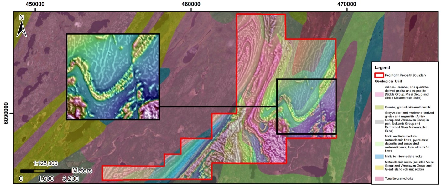 Peg North Magnetic Map Highlighting a Prominent Sinistral N-S Fault.