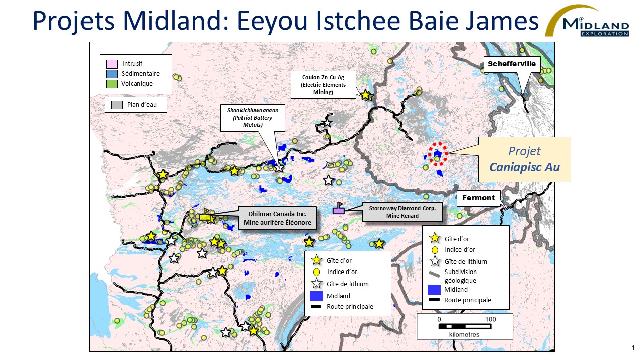 Figure 1 Projets Midland-Eeyou Istchee Baie James