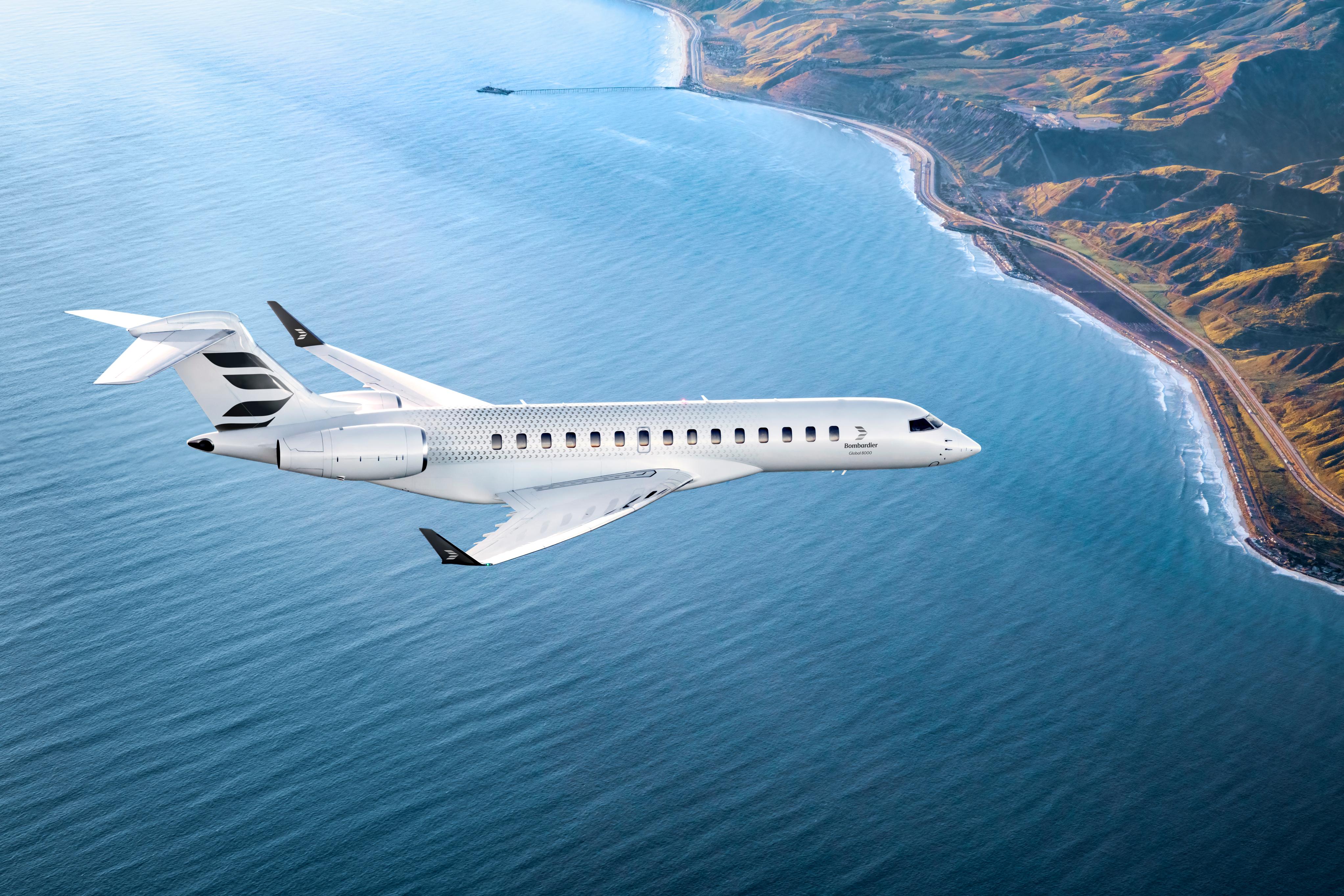 Inflight Bombardier Global 7500 - sea