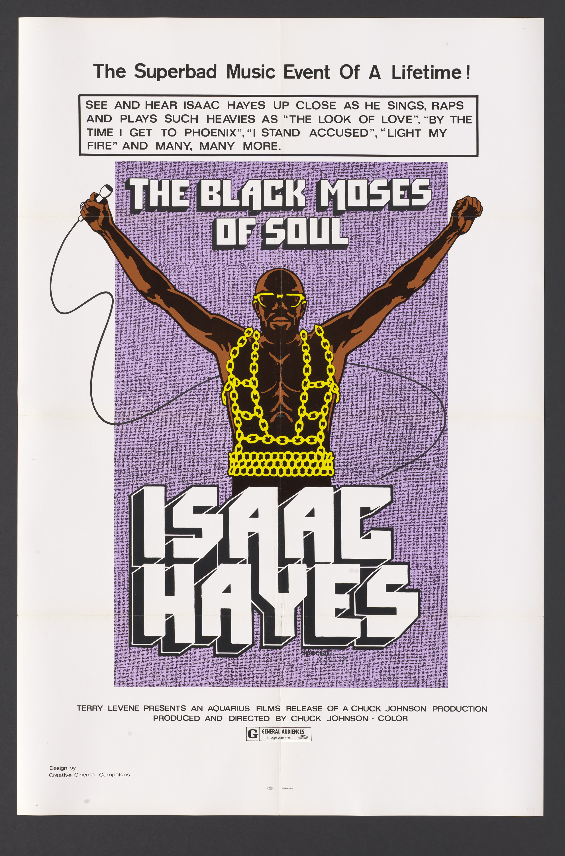 Poster for The Black Moses of Soul, Isaac Hayes Special 1973
Collection of the Smithsonian National Museum of African American History and Culture 