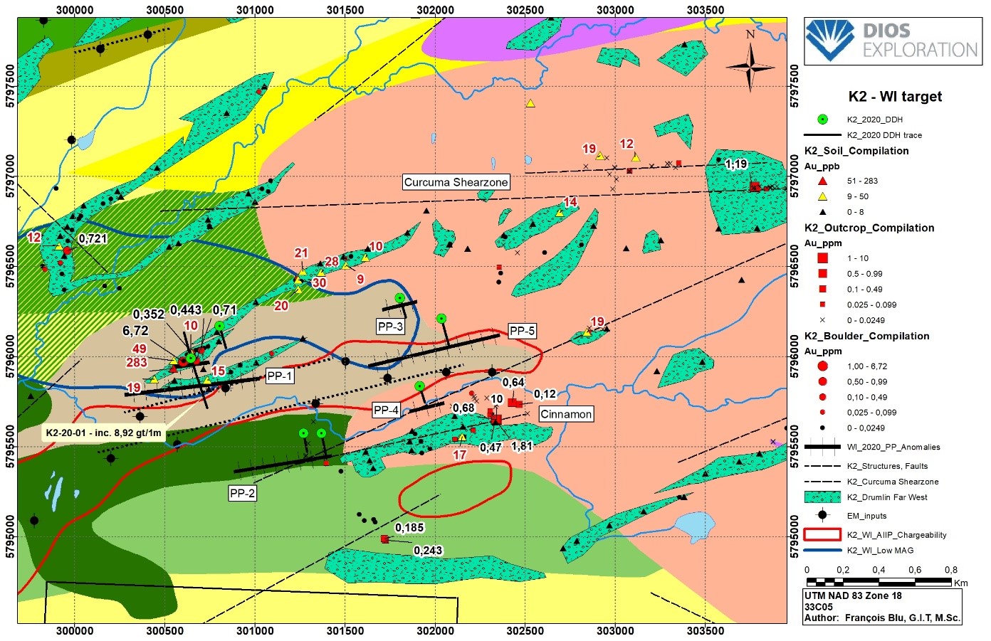 K2 gold drill discovery- WI Target