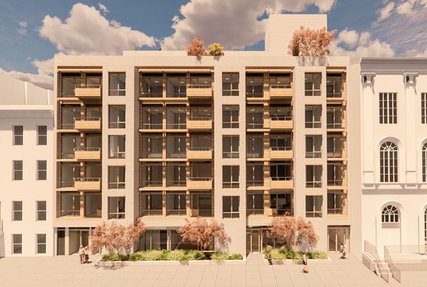 Upper Manhattan Multi-family Project Rendering of Front Facade