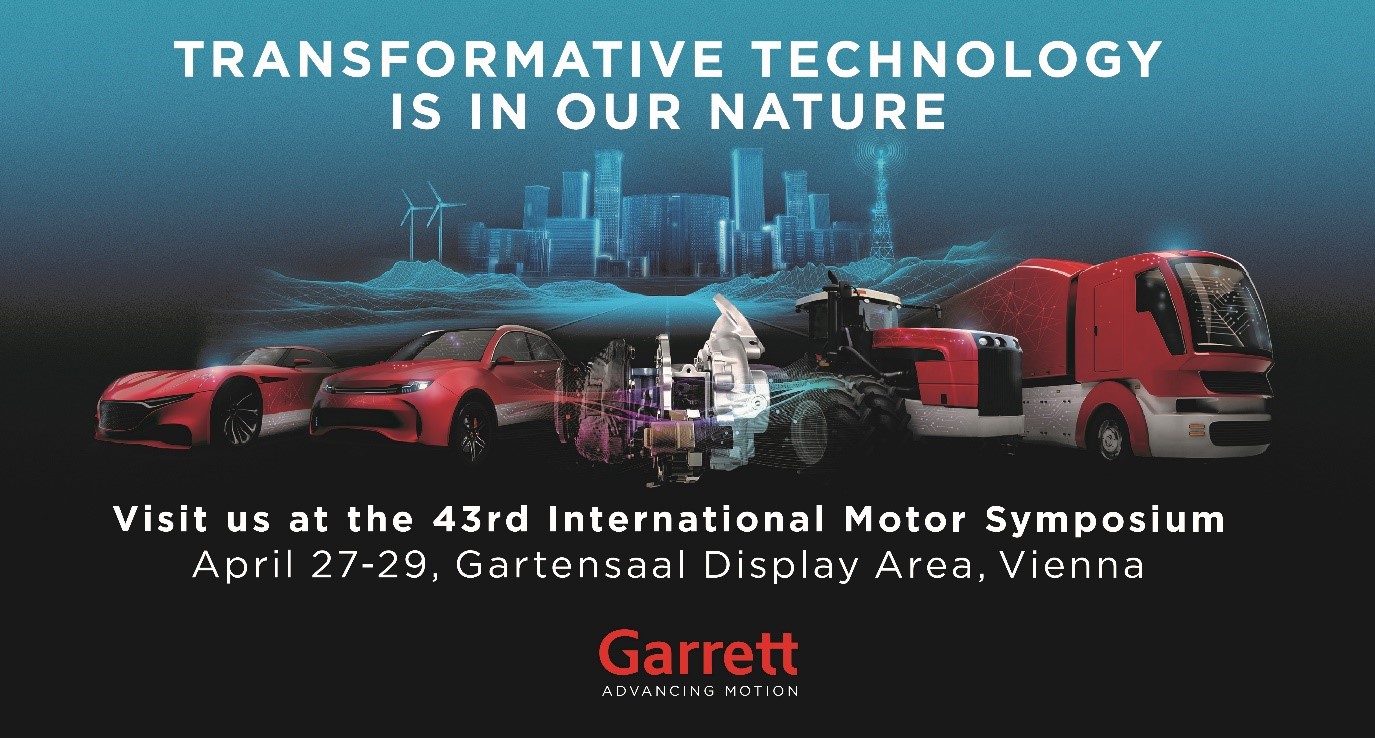 Garrett Motion Inc. will be showcasing cutting-edge electric-boosting technologies at the Vienna Motor Symposium