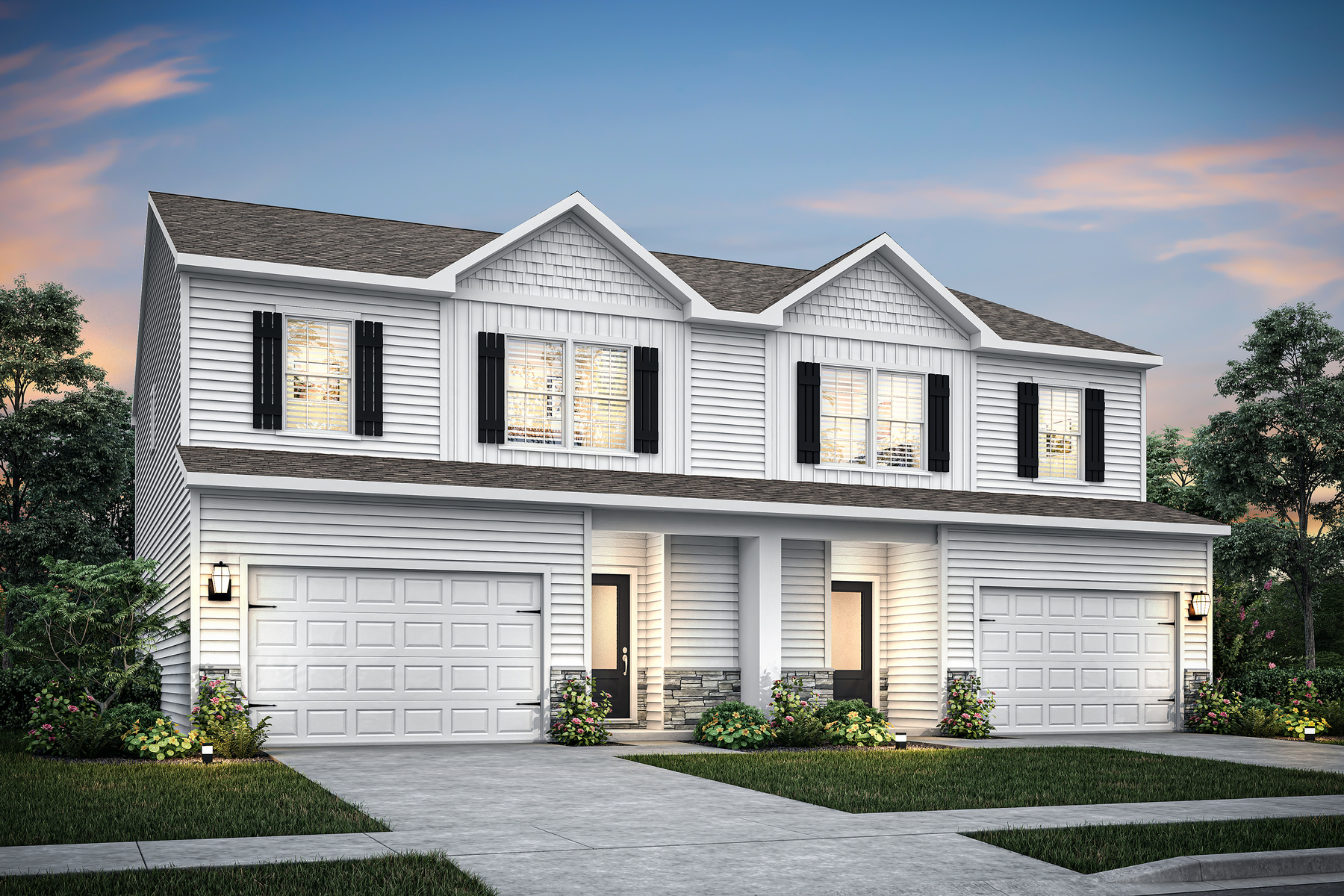 The Cider features professional landscaping with beautiful stone exterior.