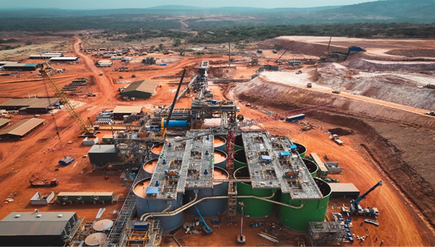 Aerial View of the Kiniéro Gold Project – Ore Delivered to Train A CIL Tanks