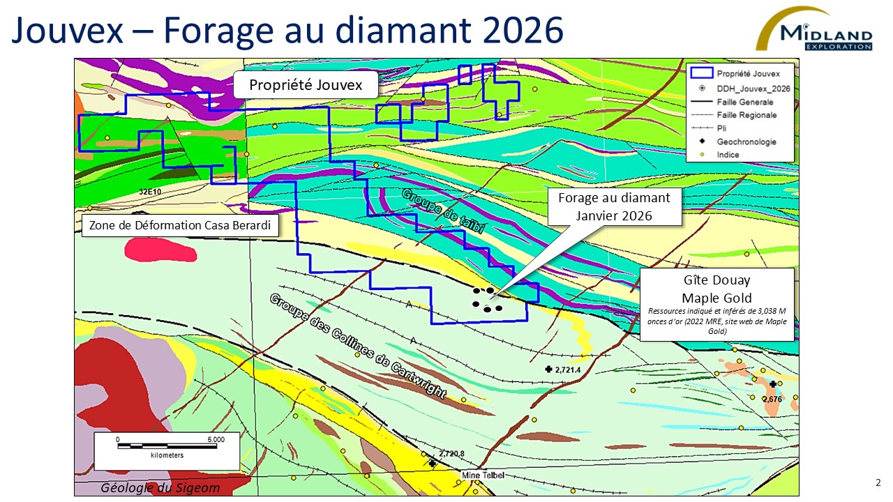 Figure 2 Jouvex-Forage au diamant 2026