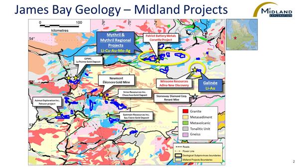 Figure 2 James Bay Geology-Midland Projects
