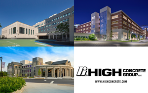 Pictured clockwise from top left: Public School 667, Brooklyn, NY; ChristianaCare Health Services Visitors Parking Garage, Wilmington, Del.; The John and Joan Mullen Center for the Performing Arts at Villanova University, Villanova, Pa.