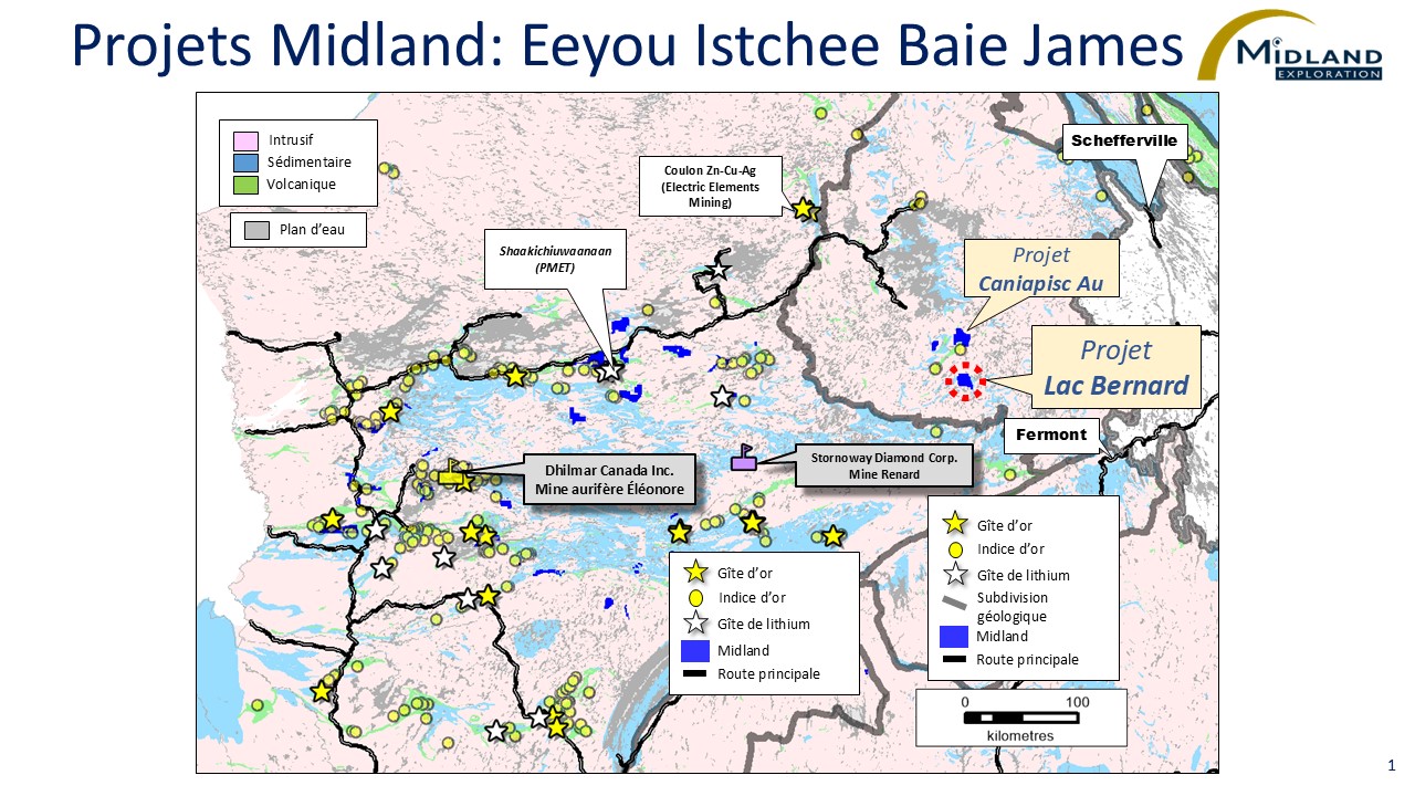 Figure 1 Projets Midland-Eeyou Istchee Baie James