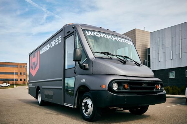 A large delivery van with Workhorse logo on side
