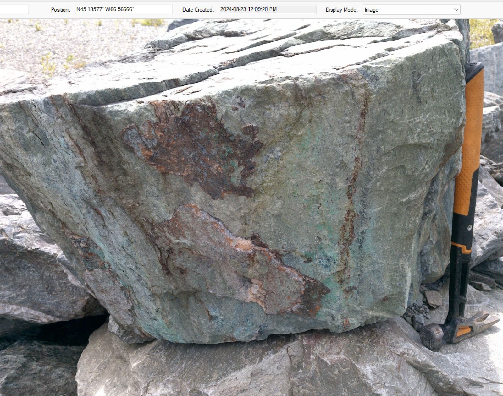 exposed outcrop 