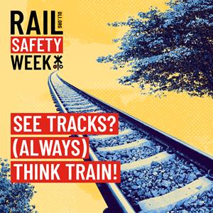 Trains are quieter and moving faster than you think. Whenever you see railroad tracks, you should always think train.
