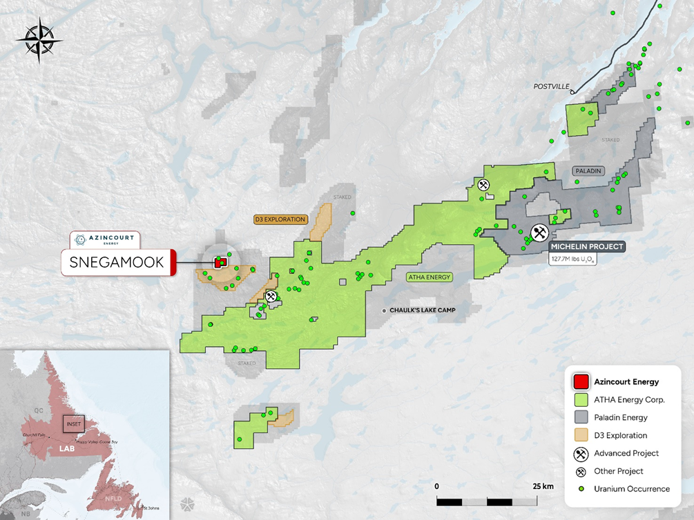 Top Stories Tamfitronics Snegamook Project Location Map – Central Mineral Belt, Labrador, Canada.