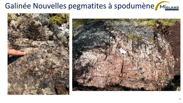 Figure 5 Galinée Nouvelles pegmatites à spodumène