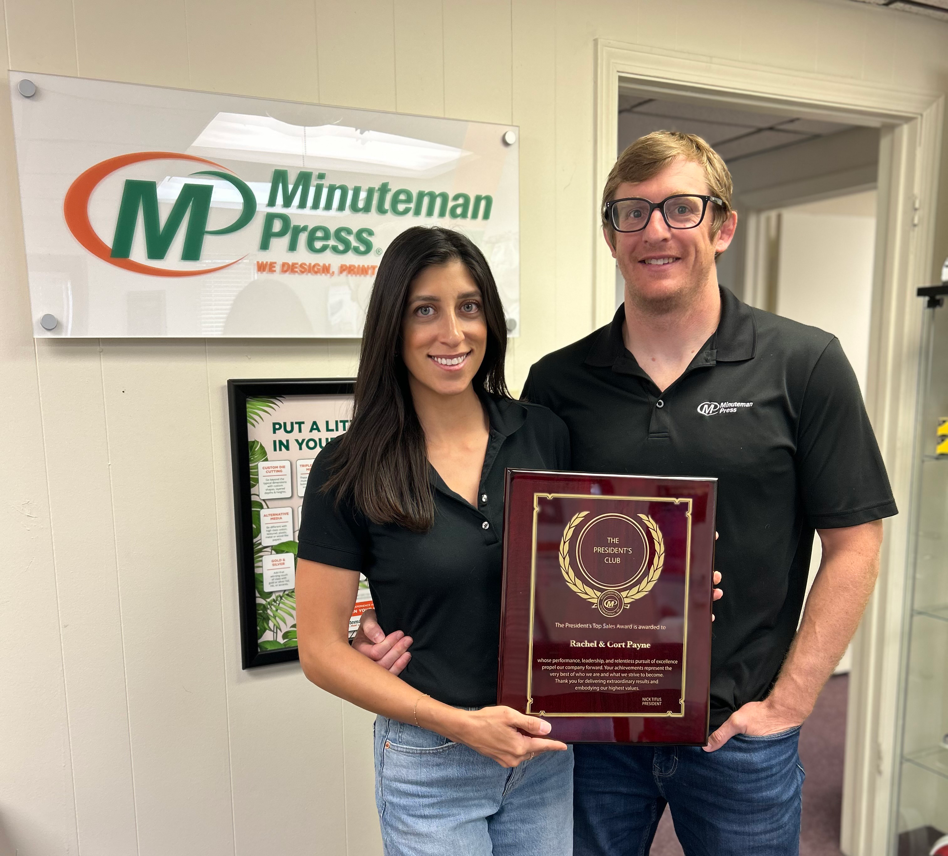 Minuteman Press Fort Worth TX Rachel and Cort Payne President's Club