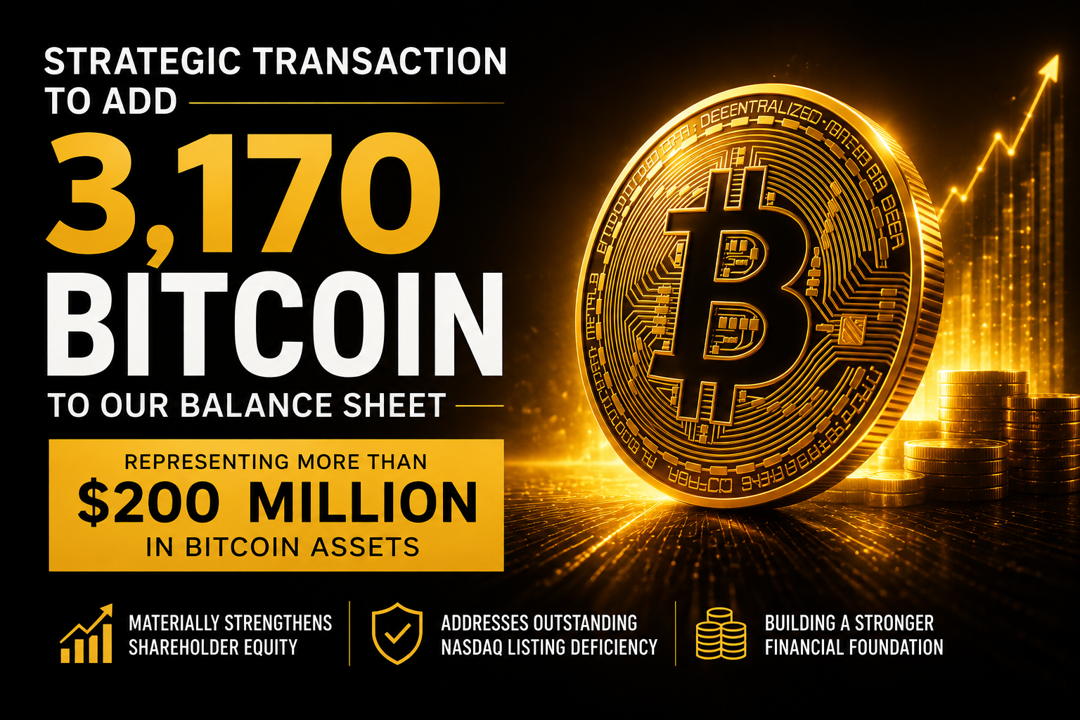 Alpha Modus transaction to add 3,170 Bitcoin representing more than $200 million in Bitcoin assets 
