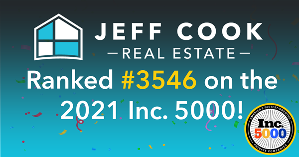 Jeff Cook Real Estate has ranked #3,546 on this year's Inc. 5000. 