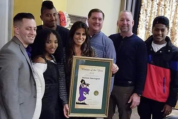 Michele Harrington (center), honored as 2019 Woman of the Year by California’s 73rd District.