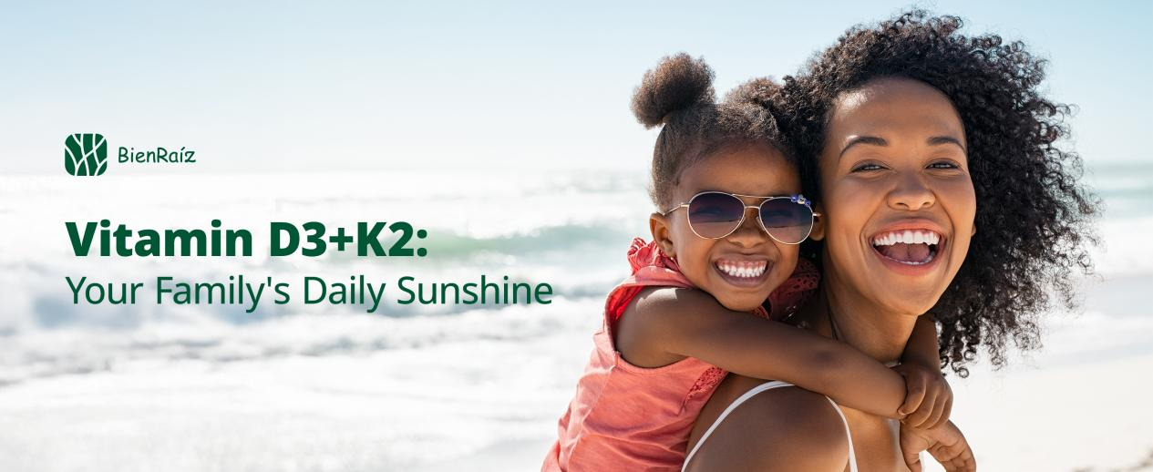 Visual summary of benefits of vitamin D3 and K2 for bone, heart, immune, and energy support.