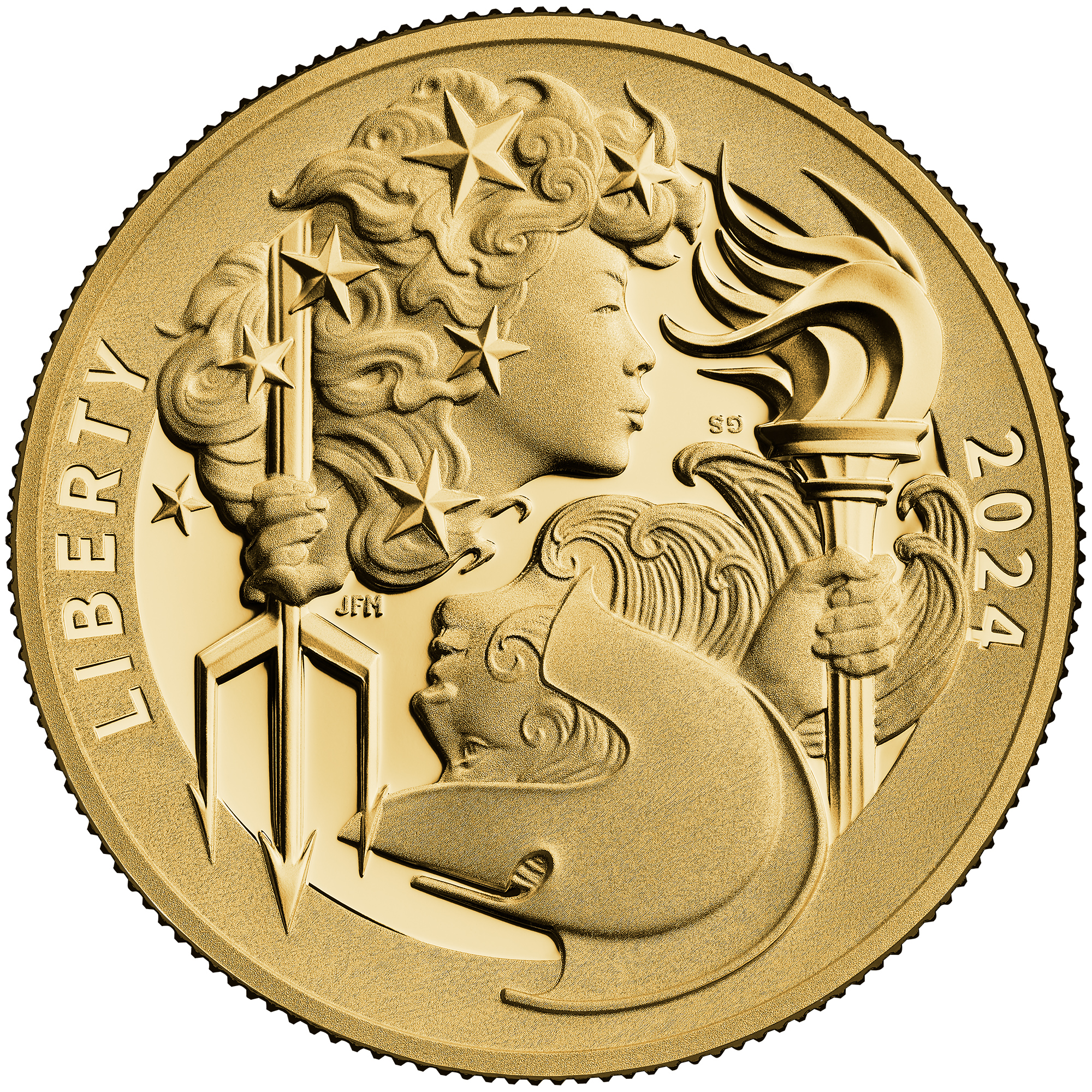 Collaborative coin design featuring design features allegorical Liberty and Britannia 