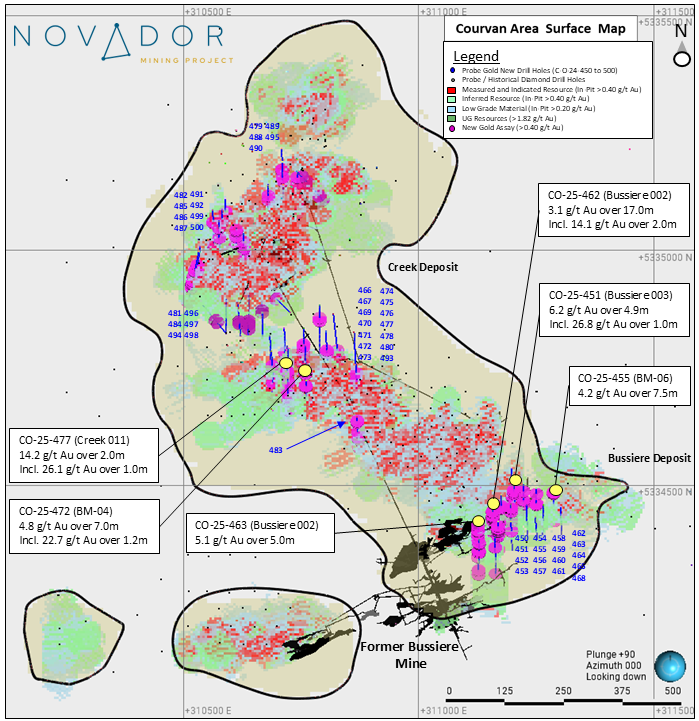 Figure 1: Courvan Area Surface Map – Courvan Gold Trend new drilling results image