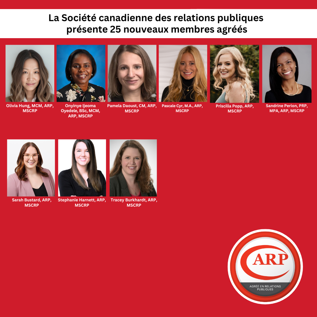 La Société canadienne des relations publiques annonce 25 membres nouvellement agréés 2/2