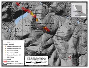 Drillhole locations from this news release