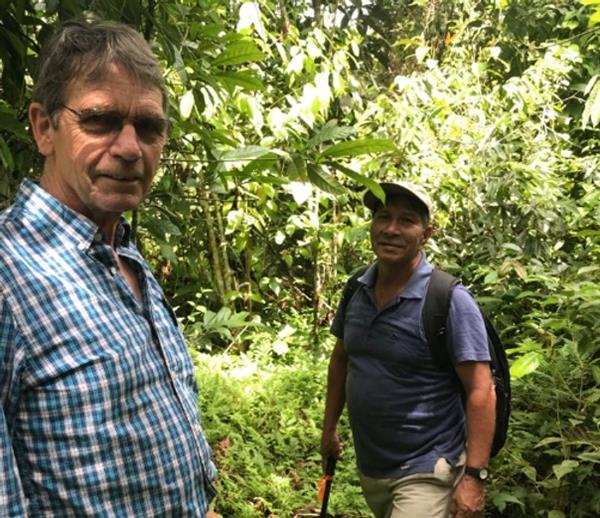 Michael Maki and Juan Ruiz, co-founders of the Richard Evans Schultes Center, in the field