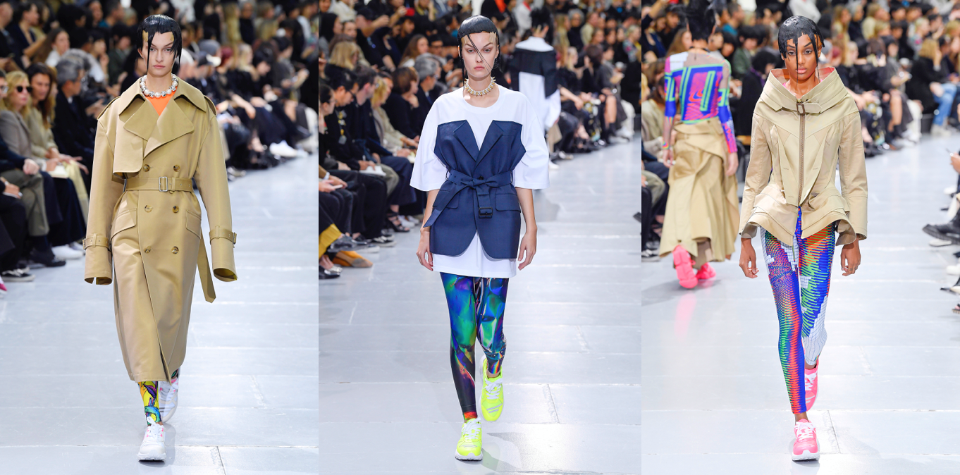 HTS74 x Junya Watanabe Comme des Garçons Neon Shadow RGS sneakers as seen at Paris Fashion Week in September 2019