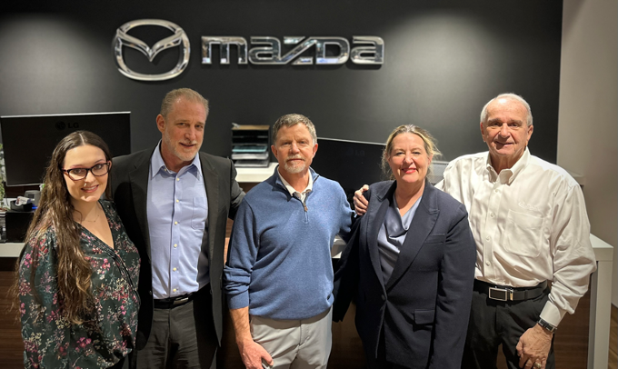 Tim Lamb Group Closes the Sale of Foothills Lincoln Mazda Dealership in Spokane, WA.  Photo Credit Tim Lamb Group Pictured Left to Right:  Lauren Benedict (Knudtsen Chevrolet), Tim Wild (Tim Lamb Group), Rick Rielly (Foothills Lincoln Mazda), Eve Knudtsen (Knudtsen Chevrolet), and Ray Kish (Foothills Lincoln Mazda)