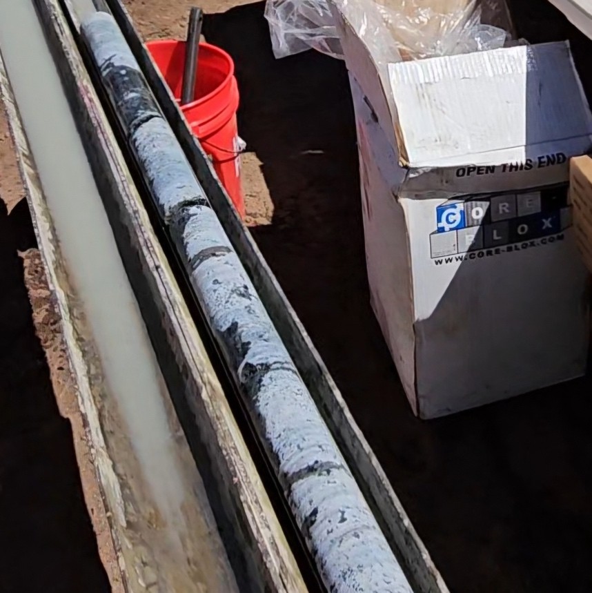 Core from initial drill hole location PL5-RM-005 