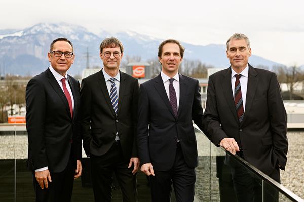 The Gebrüder Weiss Management Board (left to right): Jürgen Bauer, Peter Kloiber, Wolfram Senger-Weiss (Chairman) and Lothar Thoma (Source: Gebrüder Weiss / Gnaudschun / February 2020).

 
