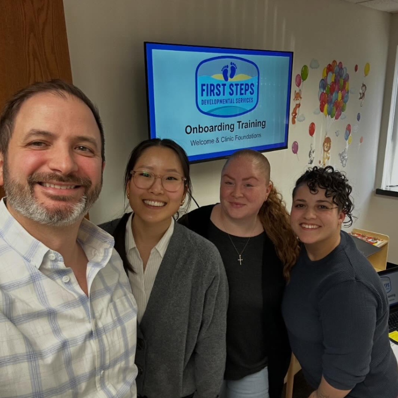 First Steps Developmental Services team members during onboarding and training for school partnership and behavioral support services in Massachusetts