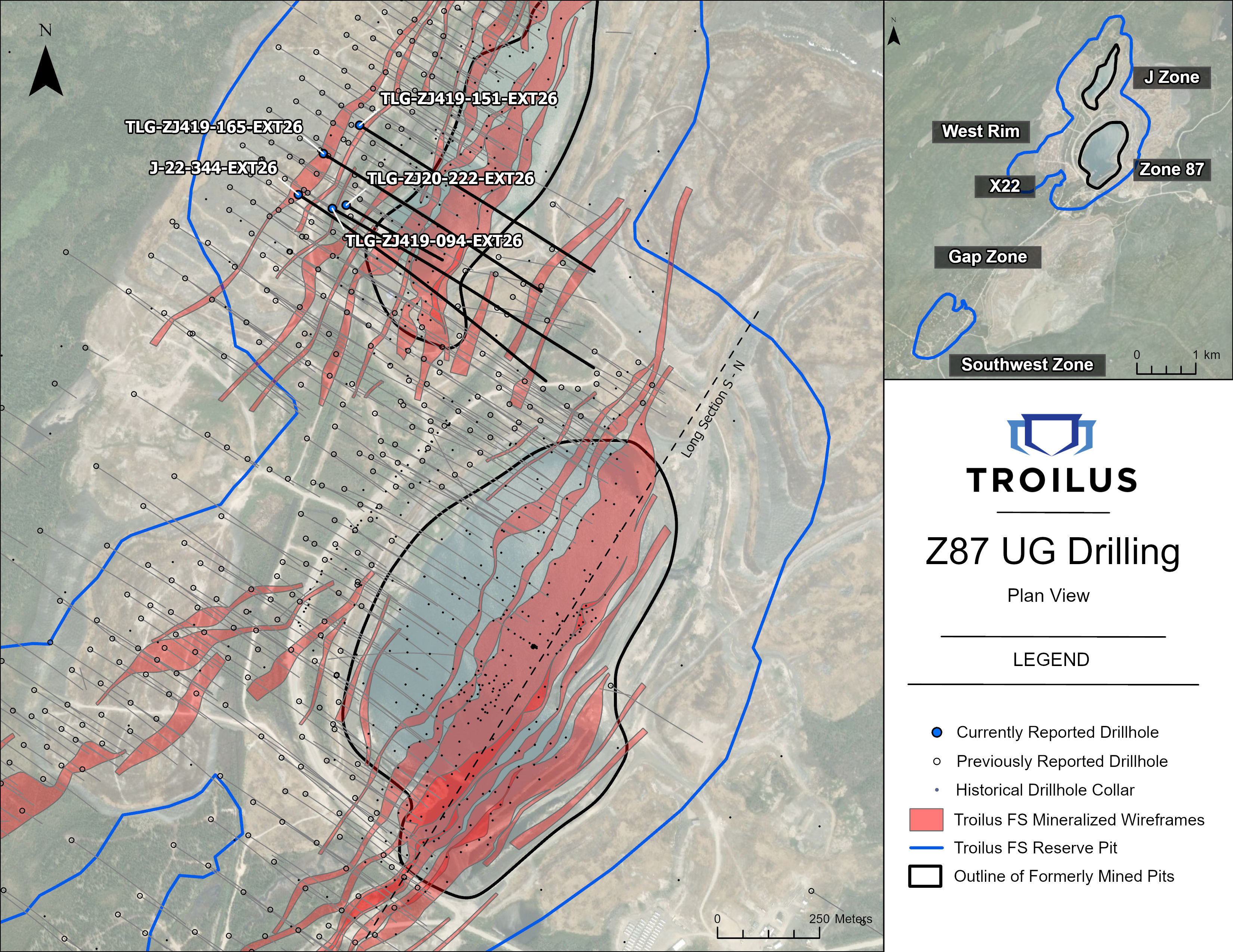 TROILUS RECOUPE 8,84 G/T D’ÉQU.-OR SUR 4,8 M À Z87 ET CONFIRME UNE MINÉRALISATION À HAUTE TENEUR À 400 M AU-DELÀ DE L’ENVELOPPE DE LA FOSSE DES RESSOURCES ACTUELLE 