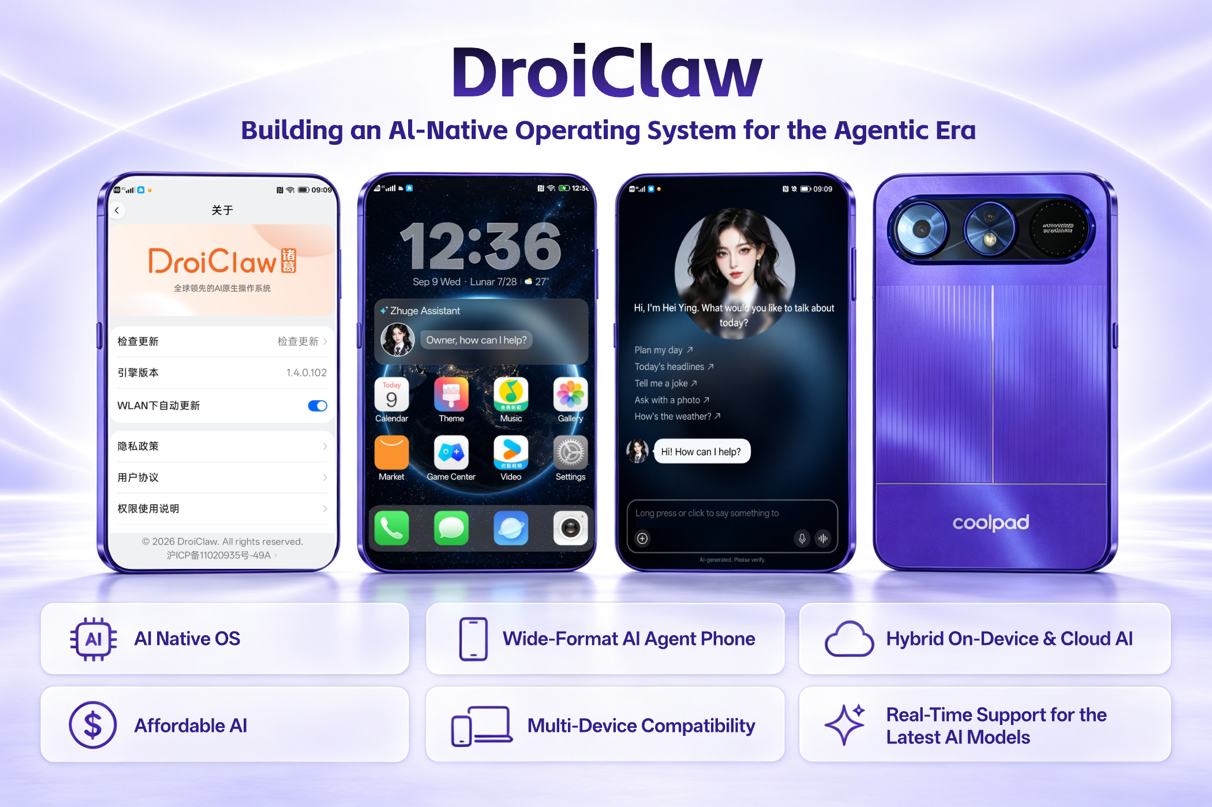 Shanghai Droi Technology Unveils DroiClaw 3 and Wide-Format Agentic Smartphone at RMB 999