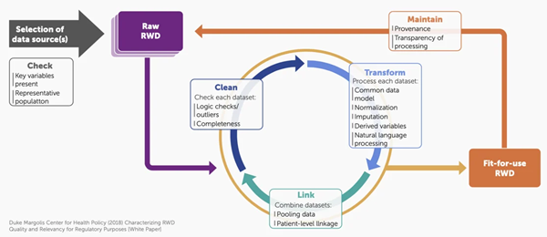 Data cleaning process for RWD via Duke Margolis Center