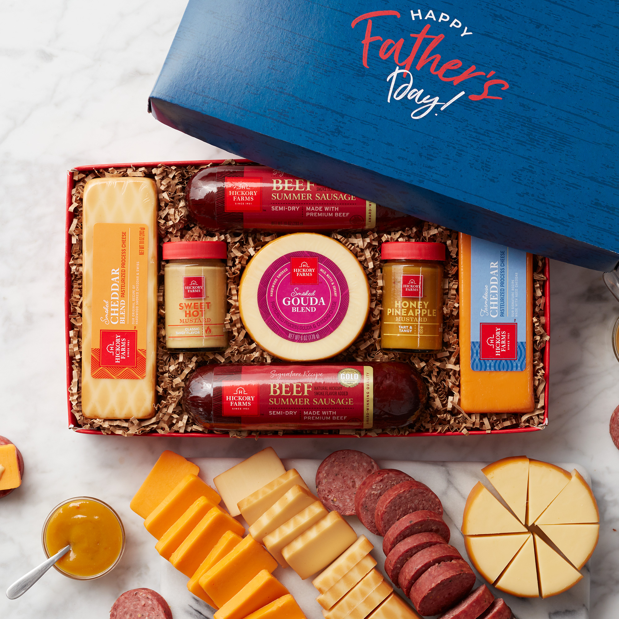 Hickory Farms Beef Summer Sausage & Cheese Medium Gift Box | Gourmet Food Gift