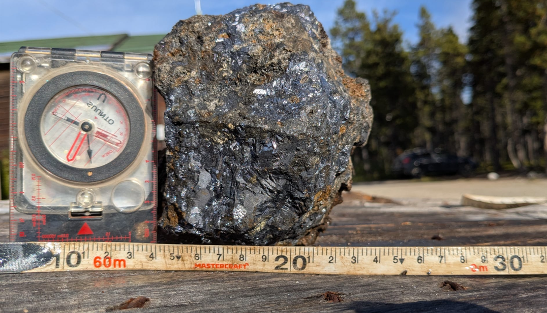 Figure 1: Large galena ore sample found within the Magno Zone (2025 Summer Field Program)