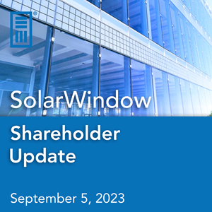 SolarWindow Update September 2023