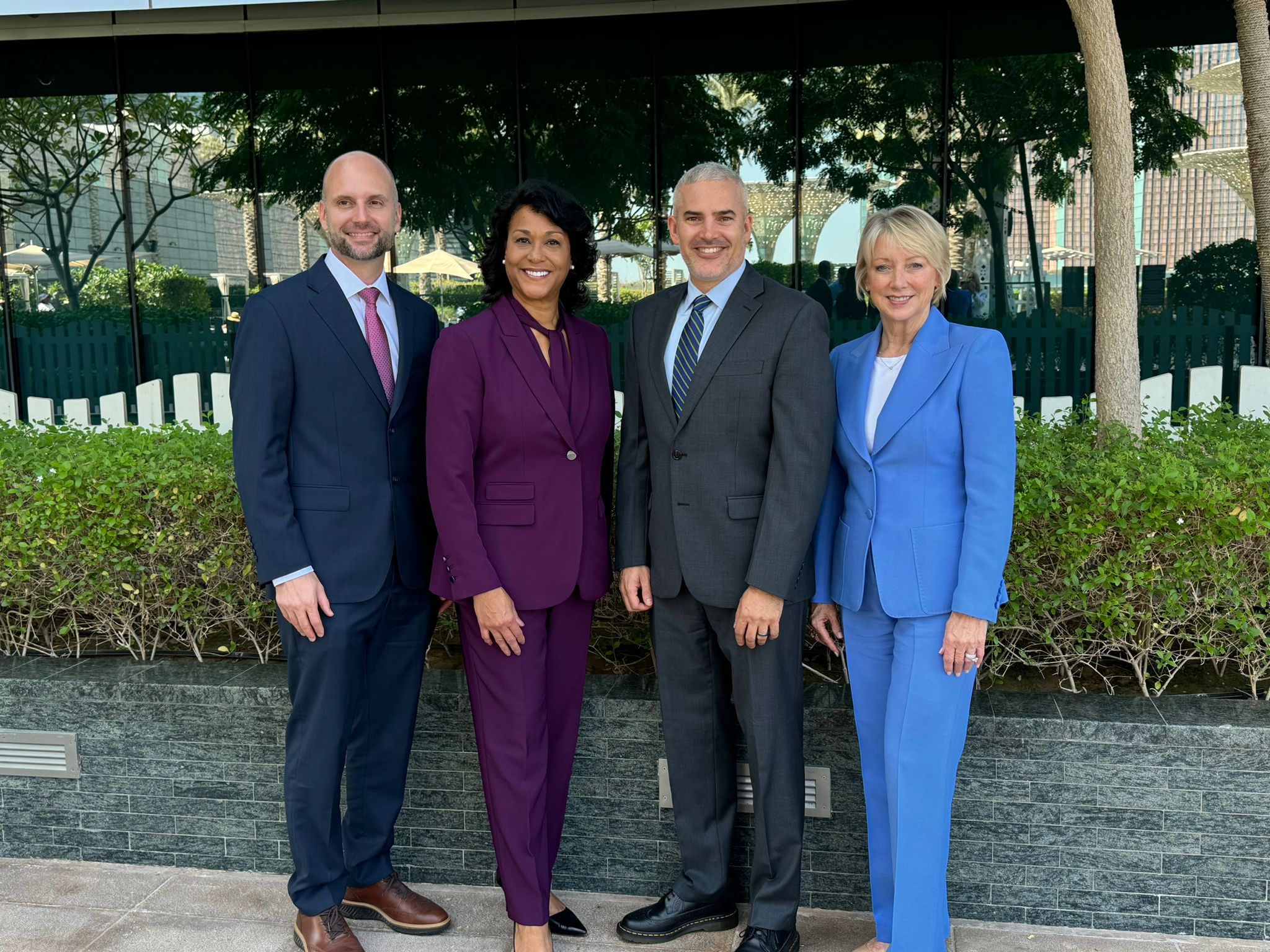 In frame (L to R): John Birky, M.D., CEO at Kanad Hospital; Michelle Riley-Brown, MHA, FACHE, Children’s National President and CEO; Ralph A. Leo, Kanad Hospital Board Chair; Kathie Williams, Foundation Board Chair.