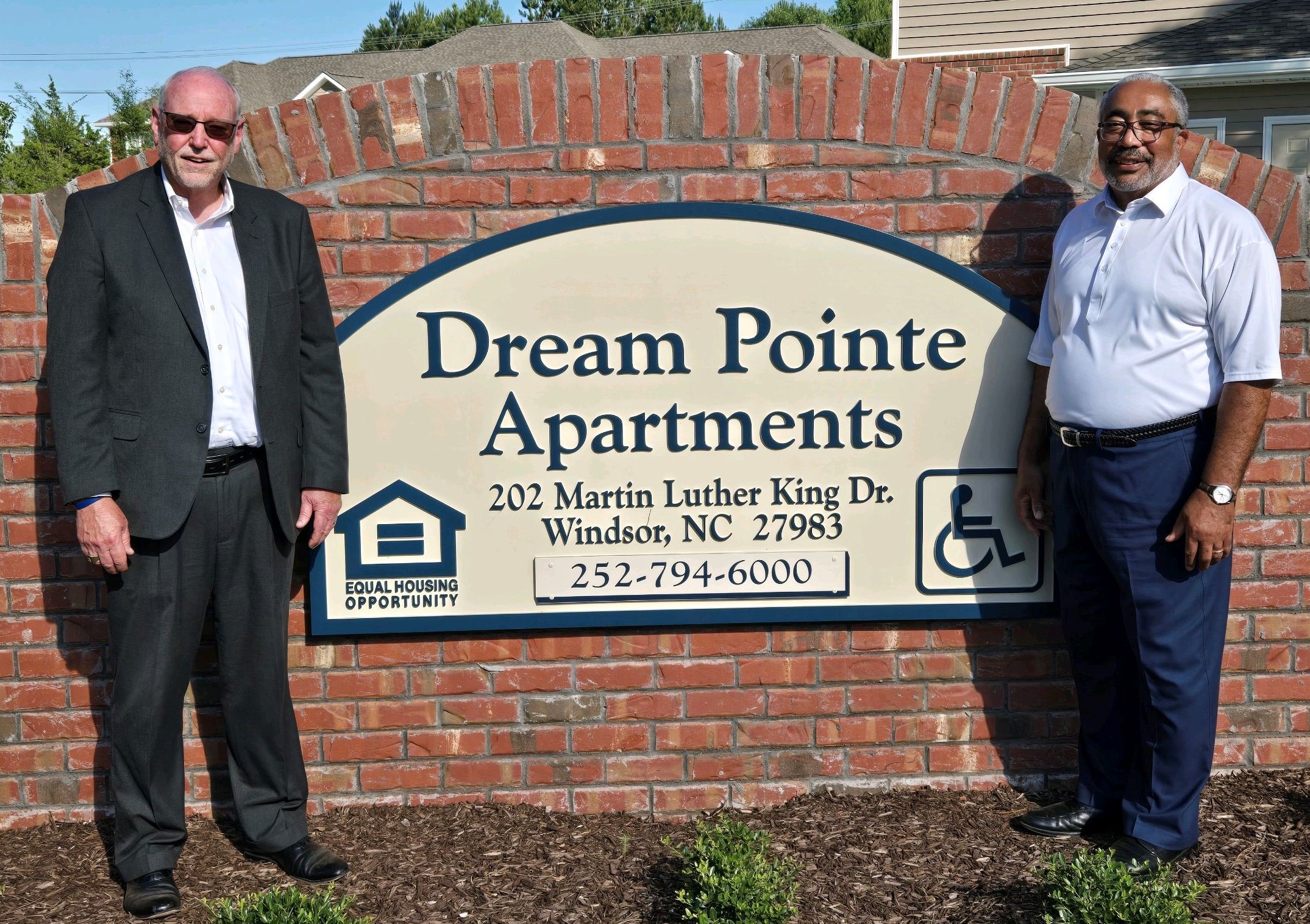 SECU District Senior Vice President James Eure (left) with Partners for Bertie County Public Schools Board Chair Ron Wesson.