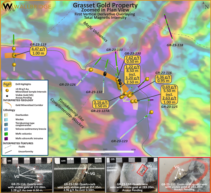 Grasset Gold Property, Zoomed in Plan View