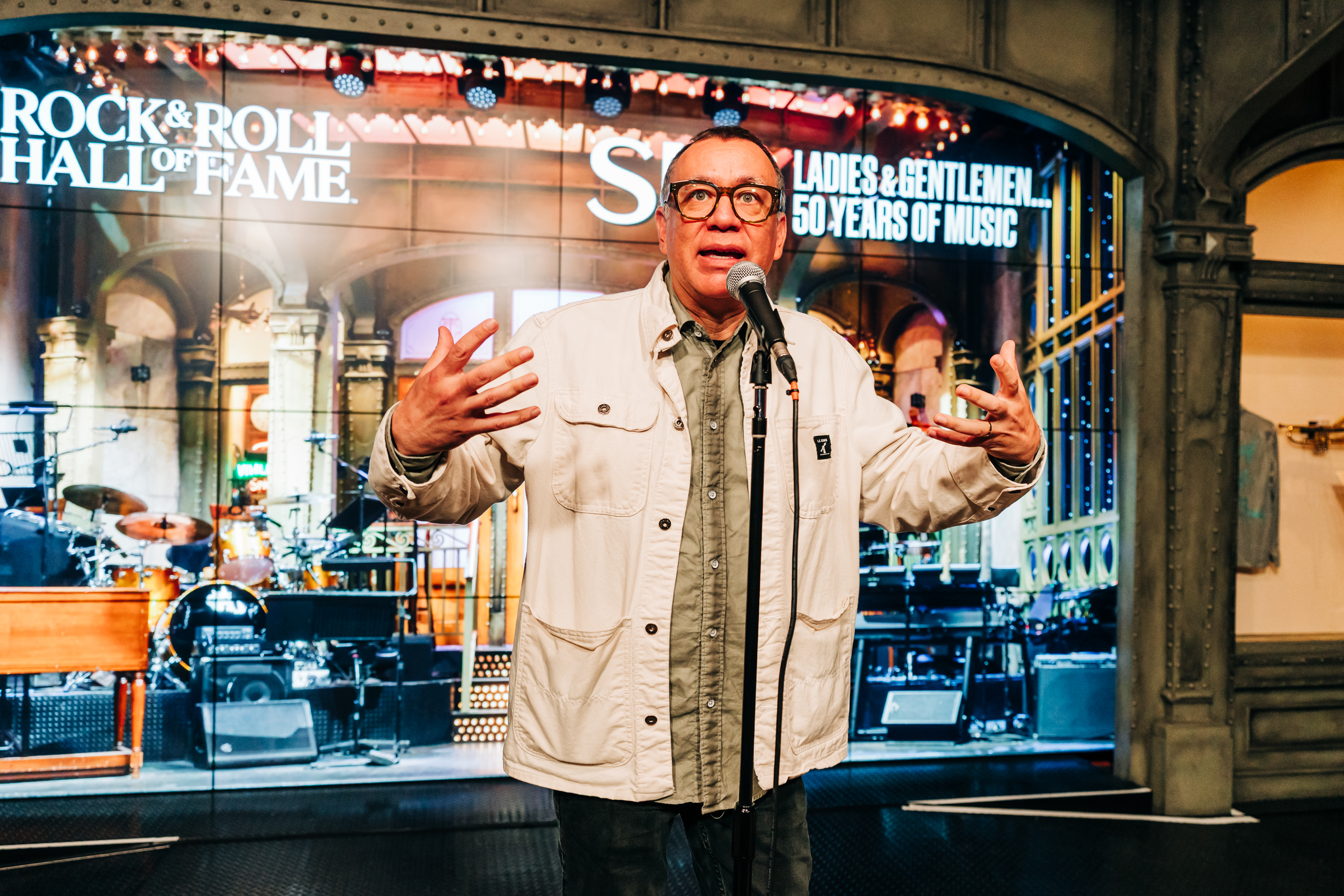 Fred Armisen attends the opening of the Rock & Roll Hall of Fame’s “SNL: Ladies & Gentlemen…50 Years of Music” exhibit in Cleveland, Ohio.