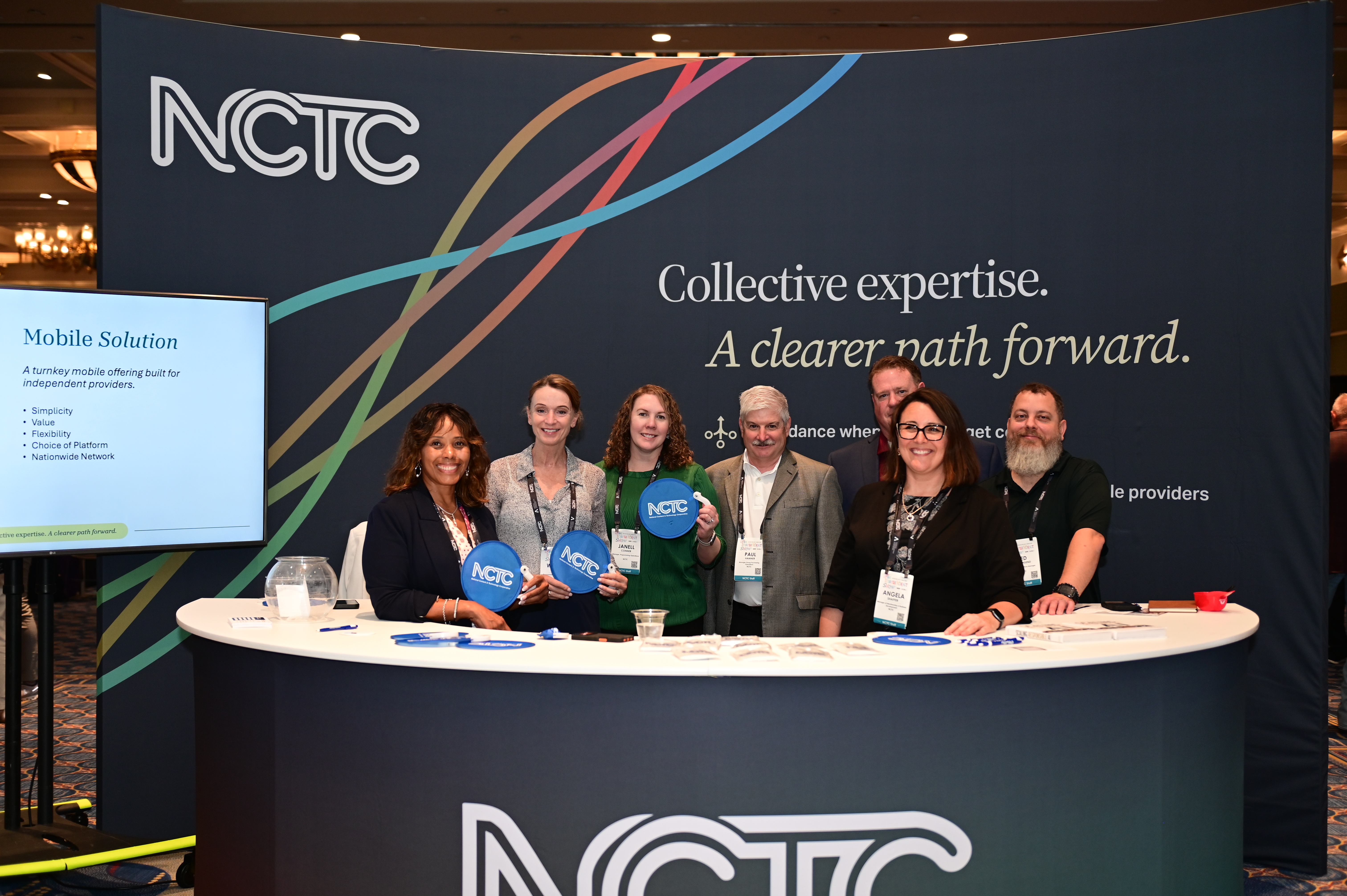 NCTC representatives at the Mobile Solution booth during The Independent Show 2026.
