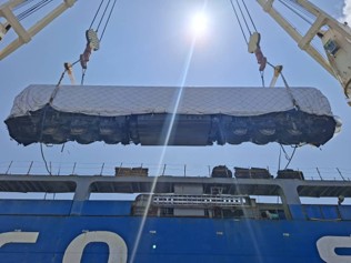 Arrival of Locomotives at the Port of Douala, Cameroon 