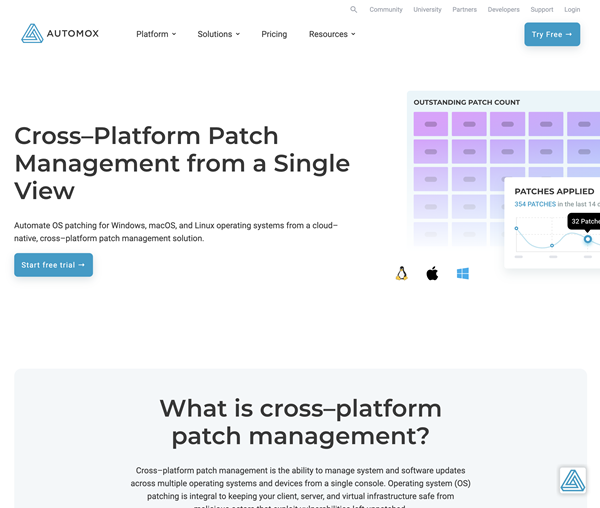 Cross–Platform Patch Management from a Single View