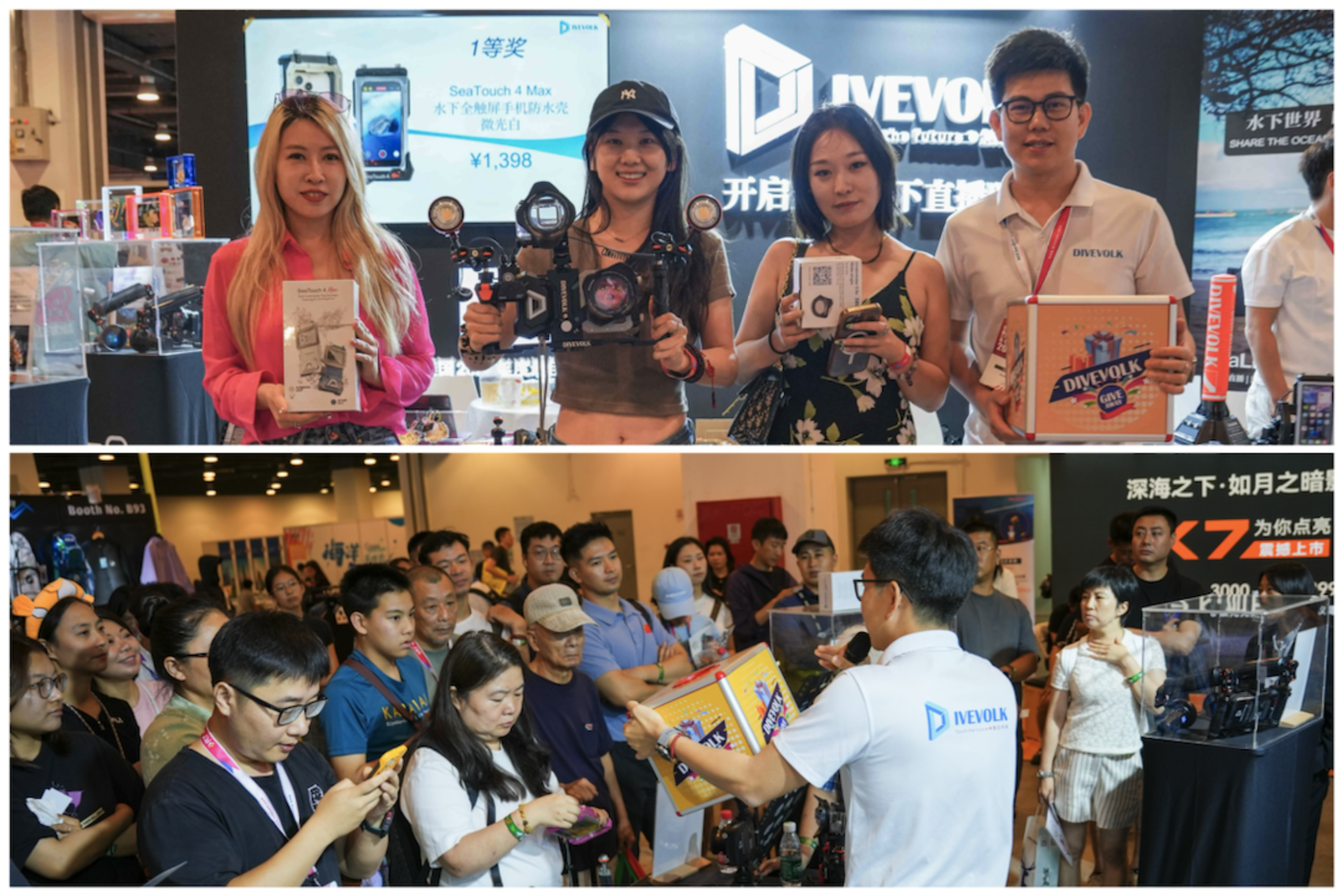 DIVEVOLK Takes Photos with Fans at the Beijing DRT Diving Expo Booth
